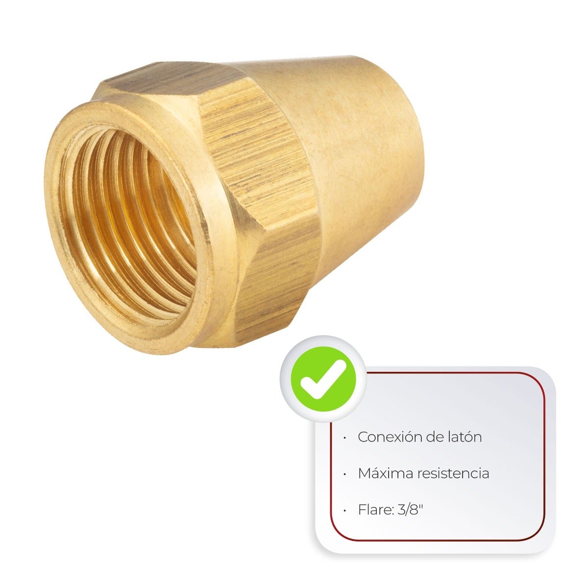 IUSA - Tuerca cónica 3/8” para controles de gas