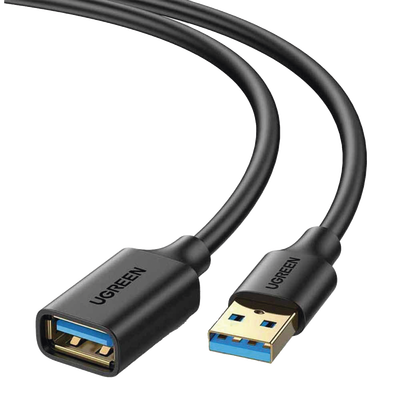 UGREEN - Cable Extensor USB 3.0 / 5 Gbps / 3 m (9.8 ft) / Macho a Hembra / Blindaje Múltiple / Conectores Dorados