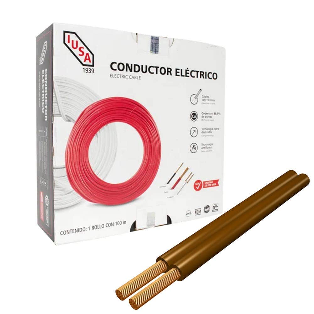 IUSA - Cordón flexible tipo POT (SPT) IUSA 18 AWG color café
