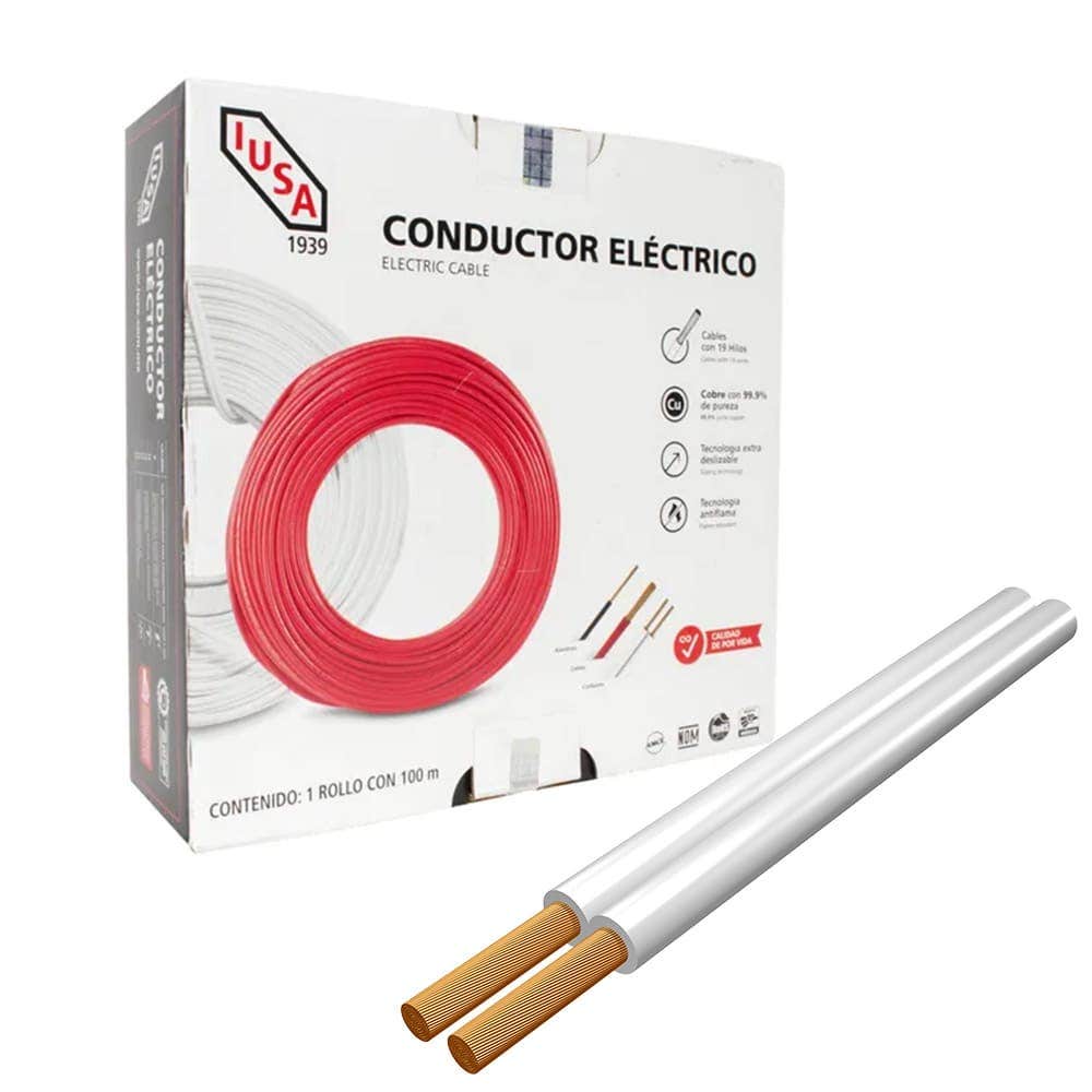 IUSA - Cordón flexible tipo POT (SPT) IUSA 12 AWG color blanco