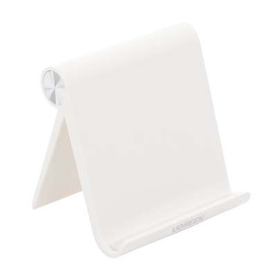UGREEN - Soporte de Escritorio para Telefono Celular / Ajustable de 0° a 100° / Goma Antiarañazos / Antideslizante / Amplia Compatibilidad con dispositivos de 4'' a 7.9'' / Plegable / ABS / Color Blanco