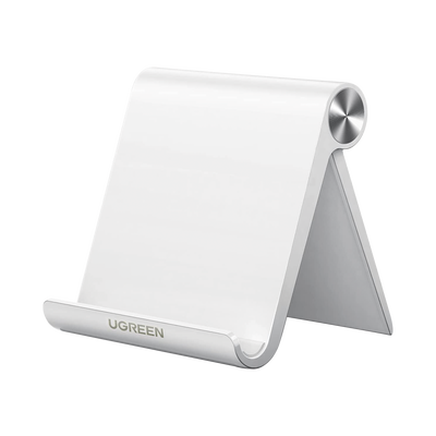 UGREEN - Soporte de Escritorio para Telefono Celular / Ajustable de 0° a 100° / Goma Antiarañazos / Antideslizante / Amplia Compatibilidad con dispositivos de 4'' a 7.9'' / Plegable / ABS / Color Blanco
