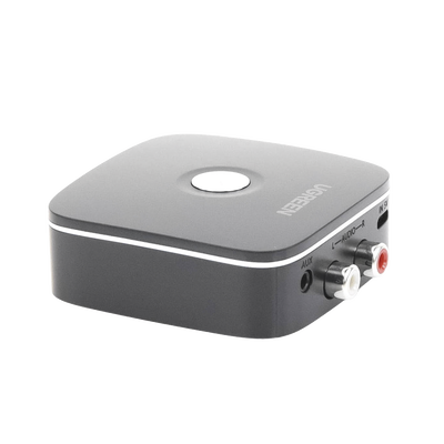 UGREEN - Receptor de Audio Bluetooth 5.0 a RCA o Auxiliar 3.5mm / Tecnología EDR / Reconexión Automática / Hasta 10 m / Ideal para Conectar Celulares, o Tabletas hacia alguna Bocina o Sistema de Audio