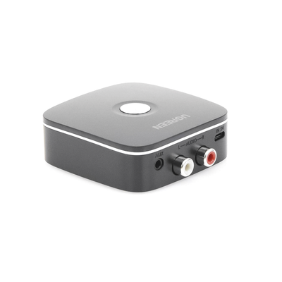 UGREEN - Receptor de Audio Bluetooth 5.0 a RCA o Auxiliar 3.5mm / Tecnología EDR / Reconexión Automática / Hasta 10 m / Ideal para Conectar Celulares, o Tabletas hacia alguna Bocina o Sistema de Audio