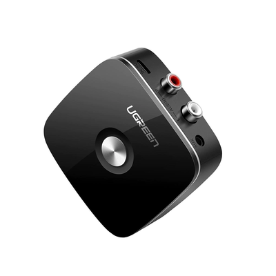 UGREEN - Receptor de Audio Bluetooth 5.0 a RCA o Auxiliar 3.5mm / Tecnología EDR / Reconexión Automática / Hasta 10 m / Ideal para Conectar Celulares, o Tabletas hacia alguna Bocina o Sistema de Audio