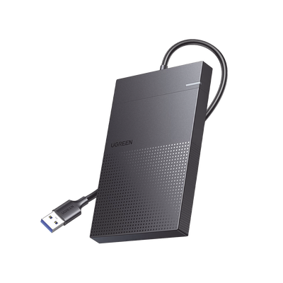 UGREEN - Carcasa de Disco Duro 2.5'' (Enclosure) | Adecuado para HDD y SSD de 2.5” | Chip Inteligente | UASP & TRIM | Led Indicador | ABS | Hibernación Automática | Compatible con SATA I II III, HDD, SSD de hasta 6TB.