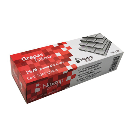 NEXTEP SOLUCIONES - Bundle Grapas Estandar Nextep 26/6 C/5000 Cont. 10 Piezas