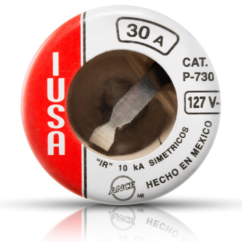 IUSA - Fusible tipo tapón 30a x 127v