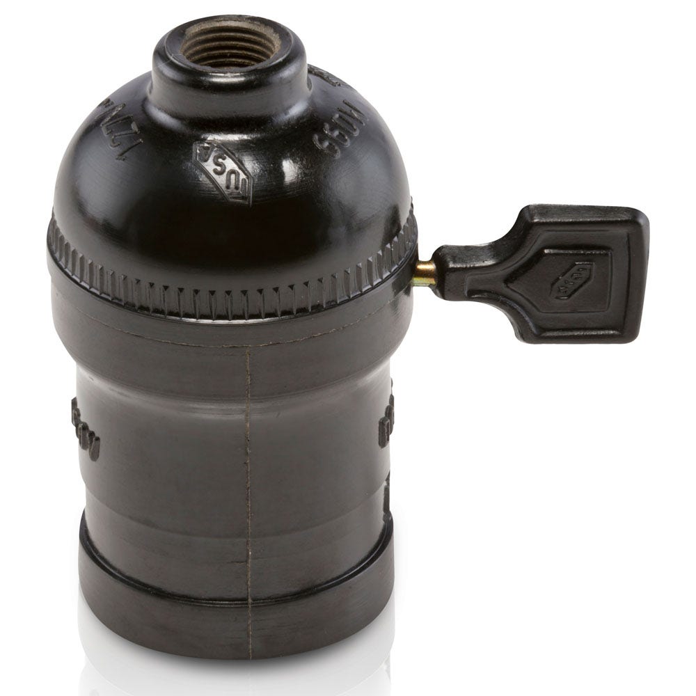 IUSA - Portalámpara de baquelita con llave