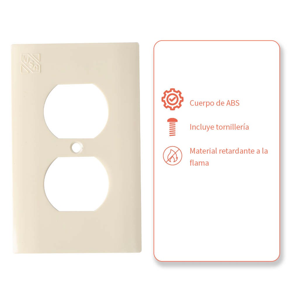 IUSA - Placa de abs para receptáculo