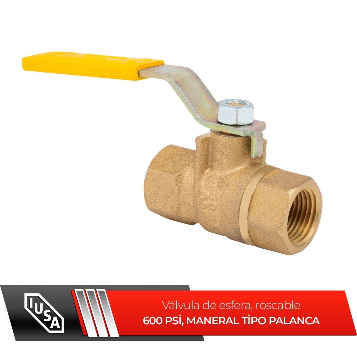 IUSA - Válvula esfera roscable con maneral tipo palanca para alta presión 25 mm (1”)