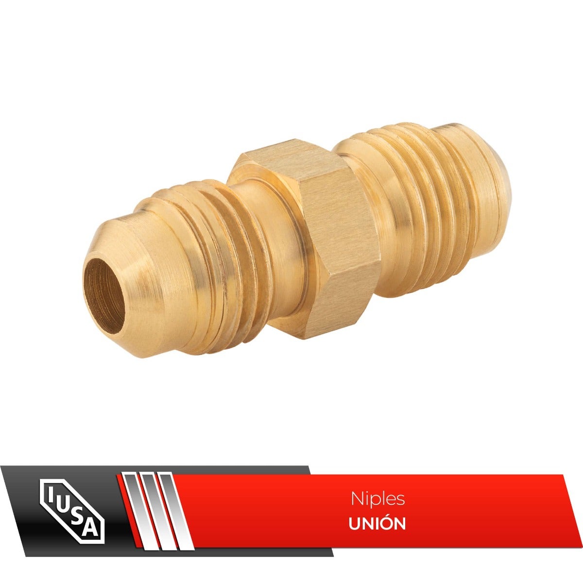 IUSA - Niple unión 3/8” x 3/8” para gas