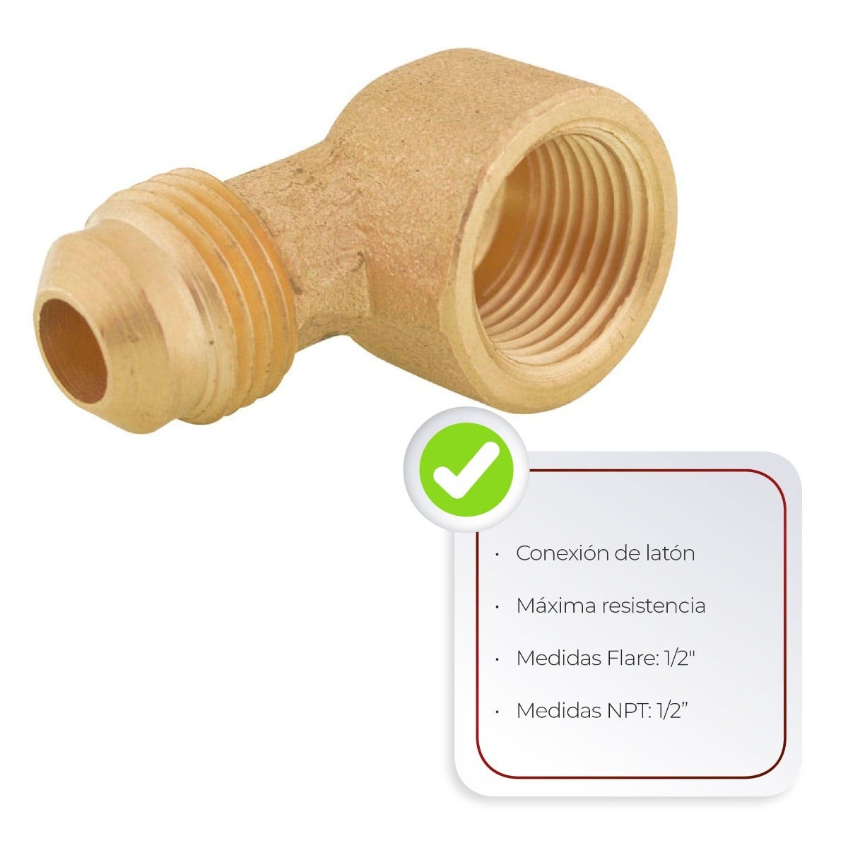 IUSA - Codo para estufa 90° 1/2” x 1/2”