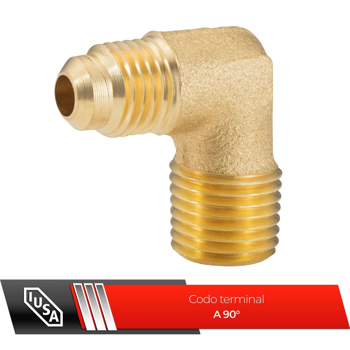 IUSA - Codo terminal 90° 1/4” x 1/4”