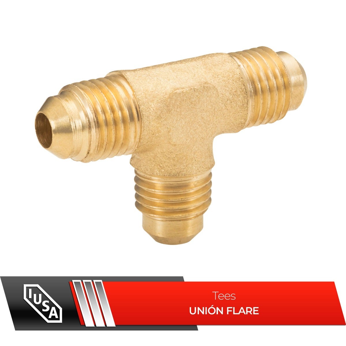IUSA - Tee unión flare 3/8” x 3/8” x 3/8”