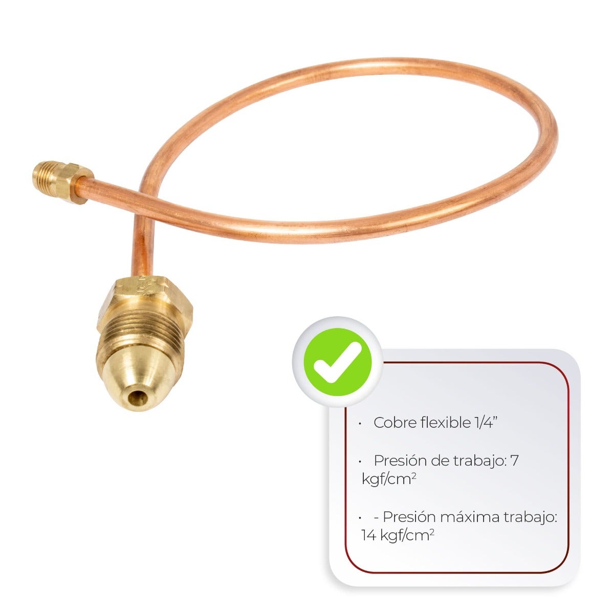 IUSA - Pigtail de cobre para controles de gas