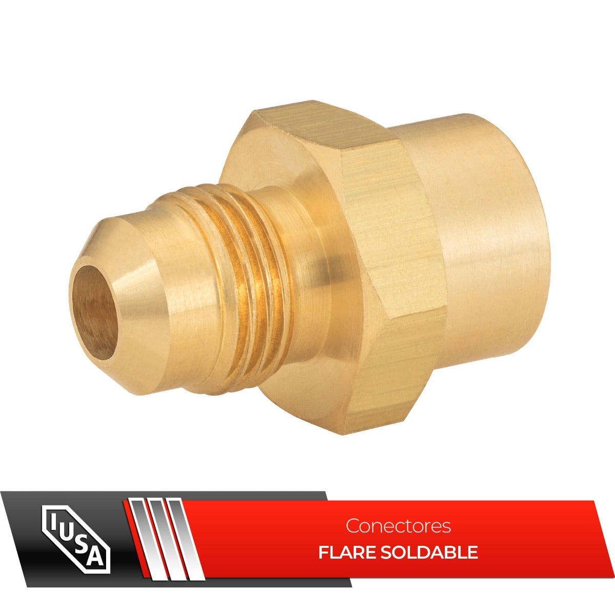 IUSA - Niple flare a soldable 3/8” x 1/2”