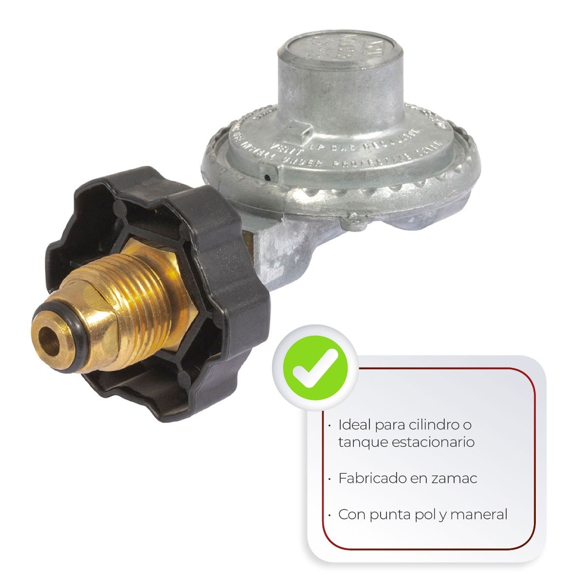 IUSA - Regulador de gas L.P. 1 vía baja presión modelo 5000 AS0