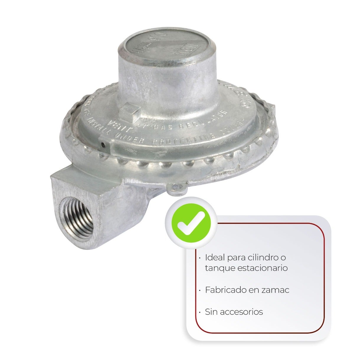 IUSA - Regulador de gas L.P. 1 vía baja presión, modelo 5000 A00