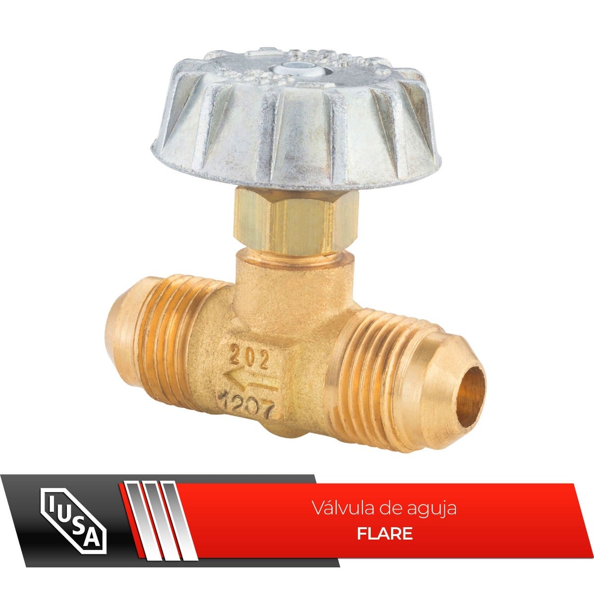 IUSA - Válvula aguja tipo flare, 3/8”