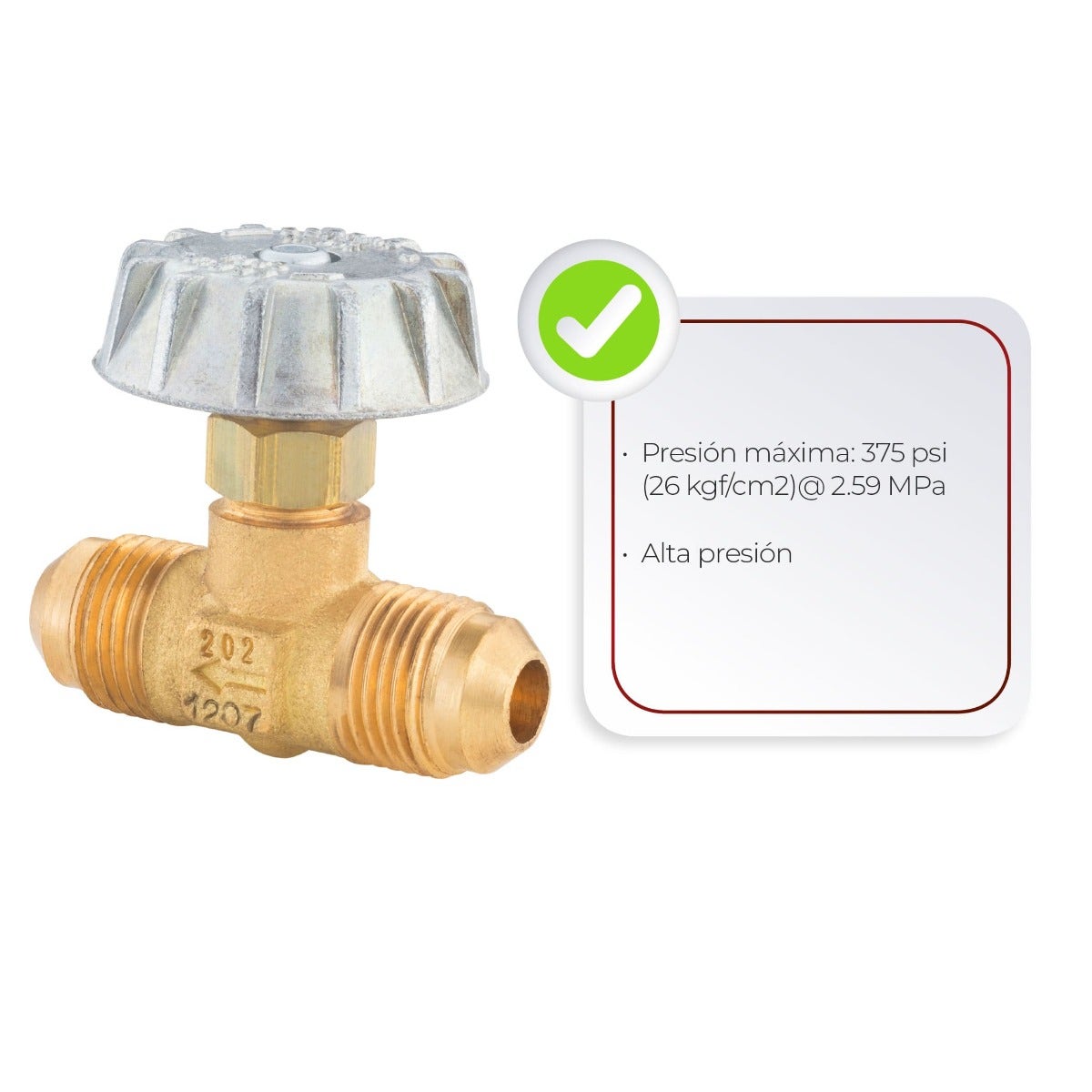 IUSA - Válvula aguja tipo flare, 3/8”