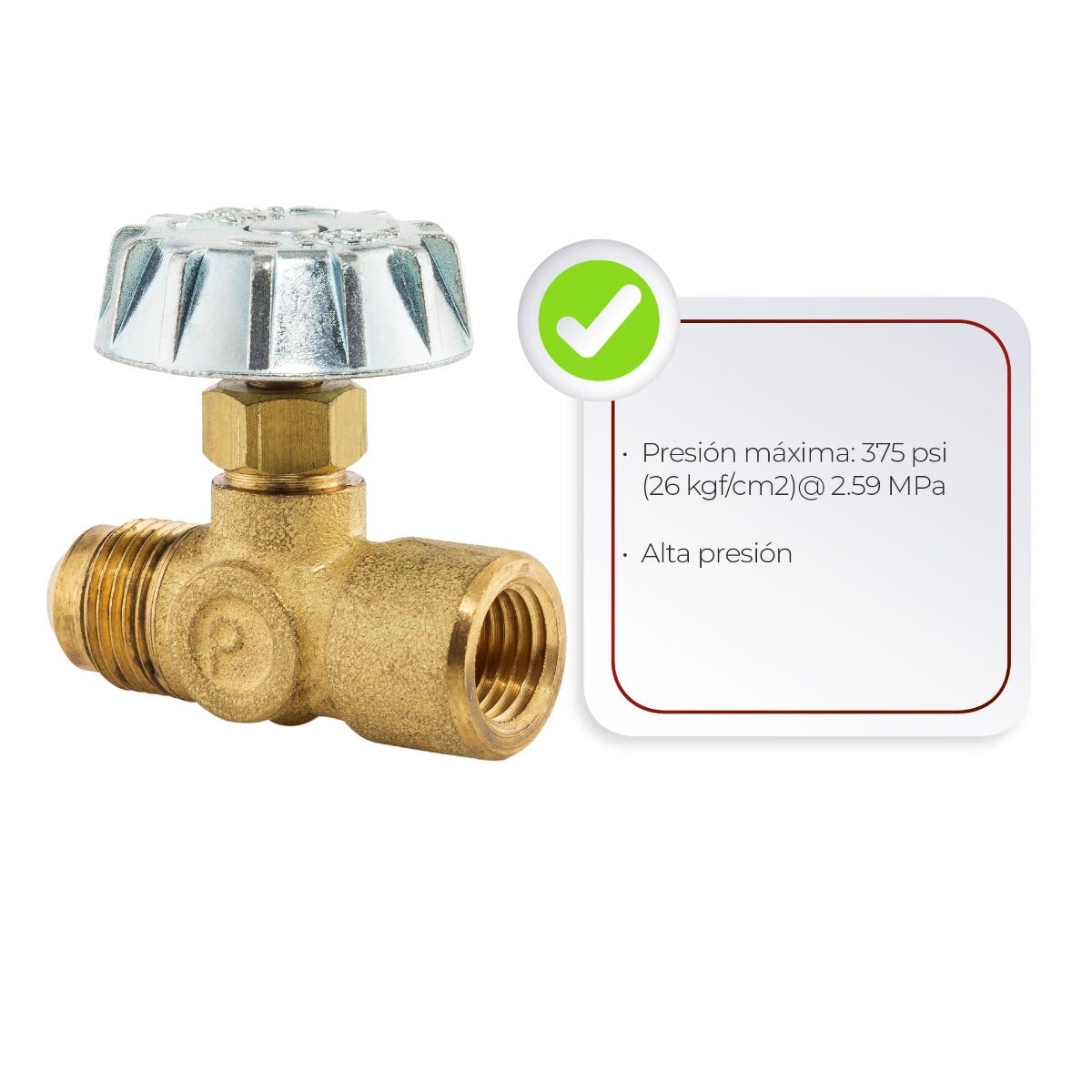 IUSA - Válvula aguja tipo flare x HNPT, 3/8”