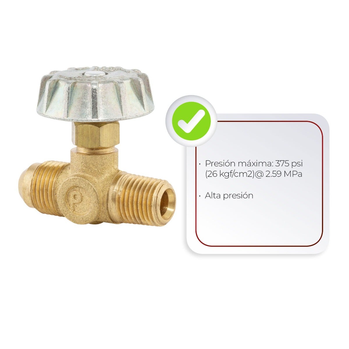 IUSA - Válvula aguja 1/4” flare x 3/8” mnpt