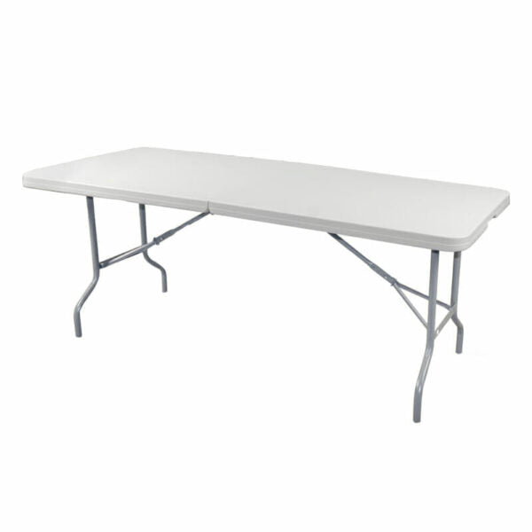 Mesa plegable rectangular 2 secciones 1.83_76 plastico blanco