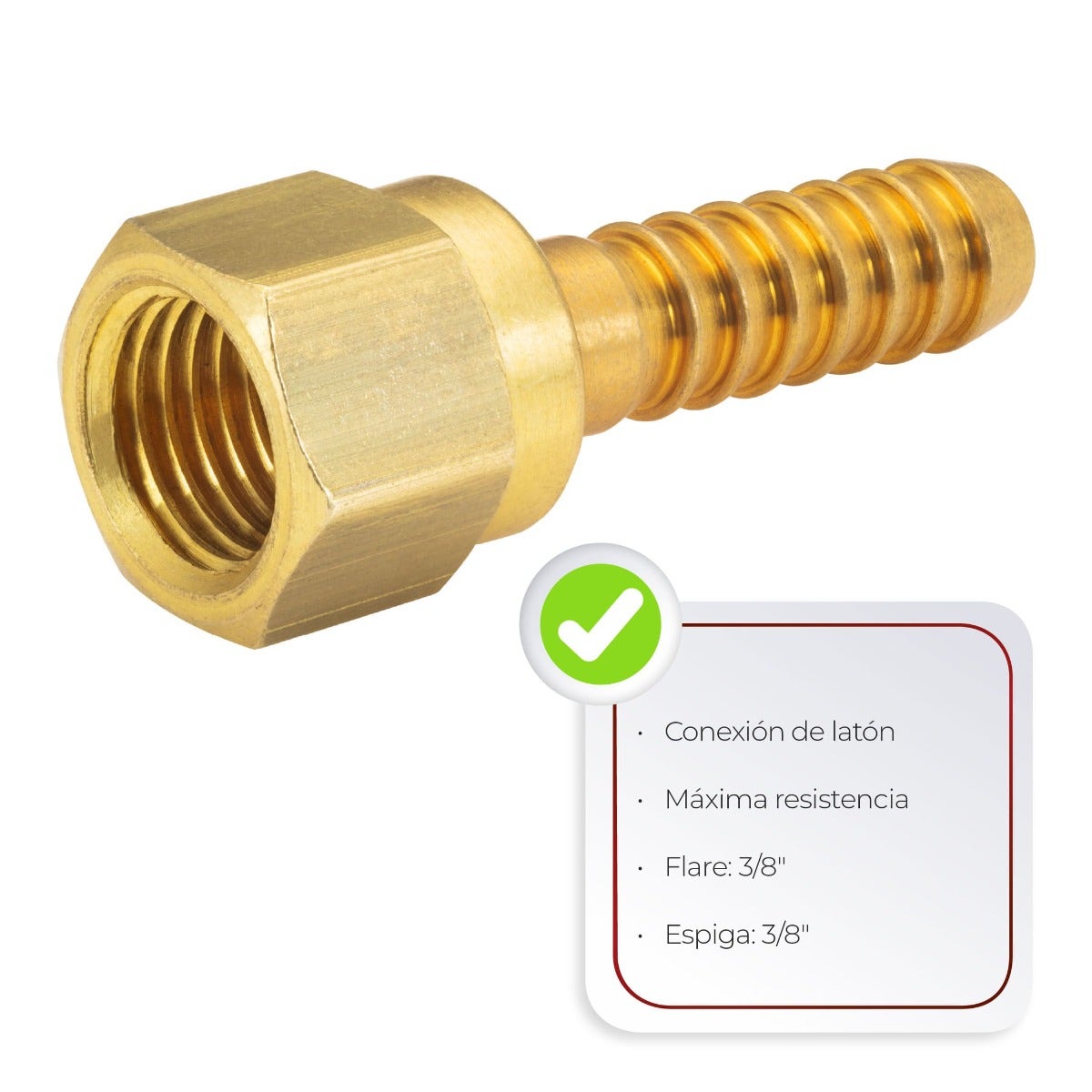 IUSA - Conexión giratoria espiga para manguera 3/8” x espiga