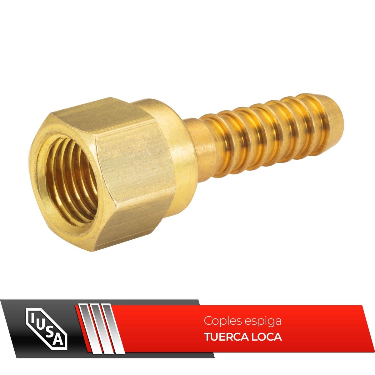 IUSA - Conexión giratoria espiga para manguera 1/4” x espiga