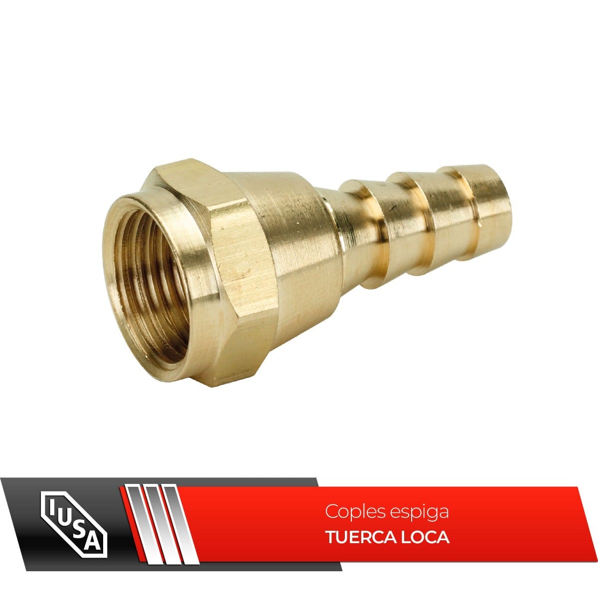 IUSA - Conexión giratoria espiga para manguera 3/8” x espiga