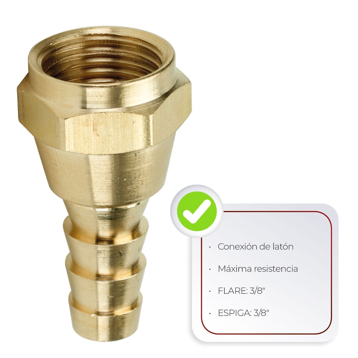 IUSA - Conexión giratoria espiga para manguera 3/8” x espiga