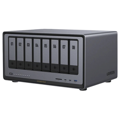 UGREEN - NAS UGREEN NASync DXP8800 Plus / Intel Core i5-1235U 10 Núcleos / 8 Bahías SATA + 2 M.2 NVMe / 2 Puertos 10GbE / Thunderbolt 4 / HDMI 8K / DDR5 Expandible 64GB / PCIe 4.0 x4