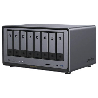 UGREEN - NAS UGREEN NASync DXP8800 Plus / Intel Core i5-1235U 10 Núcleos / 8 Bahías SATA + 2 M.2 NVMe / 2 Puertos 10GbE / Thunderbolt 4 / HDMI 8K / DDR5 Expandible 64GB / PCIe 4.0 x4