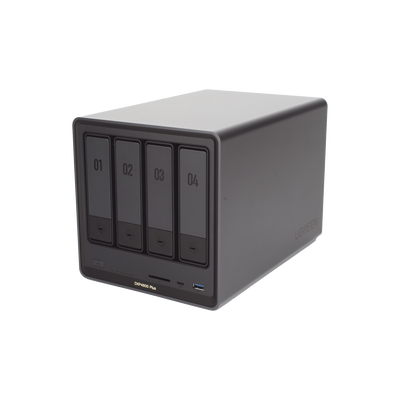 UGREEN - NAS UGREEN NASync DXP4800 Plus / Procesador Intel Pentium Gold 8505 5 Núcleos / 4 Bahías SATA + 2 M.2 NVMe PCIe 4.0 / 8GB DDR5 Expandible a 64GB / 10GbE + 2.5GbE / USB 3.2 Gen 2 Tipo C / HDMI 4K / Sistema Almacenamiento Conectado Red