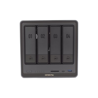 UGREEN - NAS UGREEN NASync DXP4800 Plus / Procesador Intel Pentium Gold 8505 5 Núcleos / 4 Bahías SATA + 2 M.2 NVMe PCIe 4.0 / 8GB DDR5 Expandible a 64GB / 10GbE + 2.5GbE / USB 3.2 Gen 2 Tipo C / HDMI 4K / Sistema Almacenamiento Conectado Red