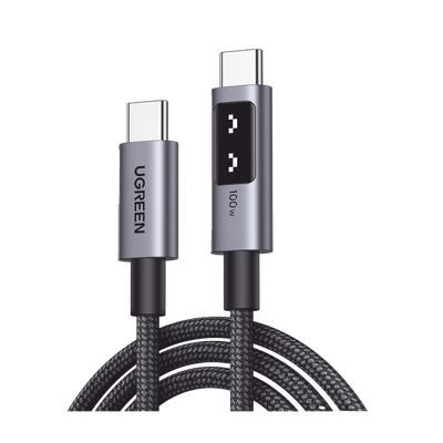 UGREEN - Cable USB-C a USB-C | 1 Metro | Carga Rápida de hasta 100W | Transferencia de datos 480 Mbps | PD3.0 | QC4.0/3.0/2.0 | FPC | AFC | Protección Integrada| Caja de Aluminio | Nylon Trenzado | Amplia Compatibilidad | Color Negro.