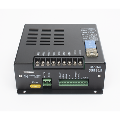 ECCO - Sirena Vehicular H2 Covert ™ de 200W de Potencia, Con Controlador Unimando de 14 Botones Para Control de Tonos, 7 Salidas Auxiliares y Micrófono