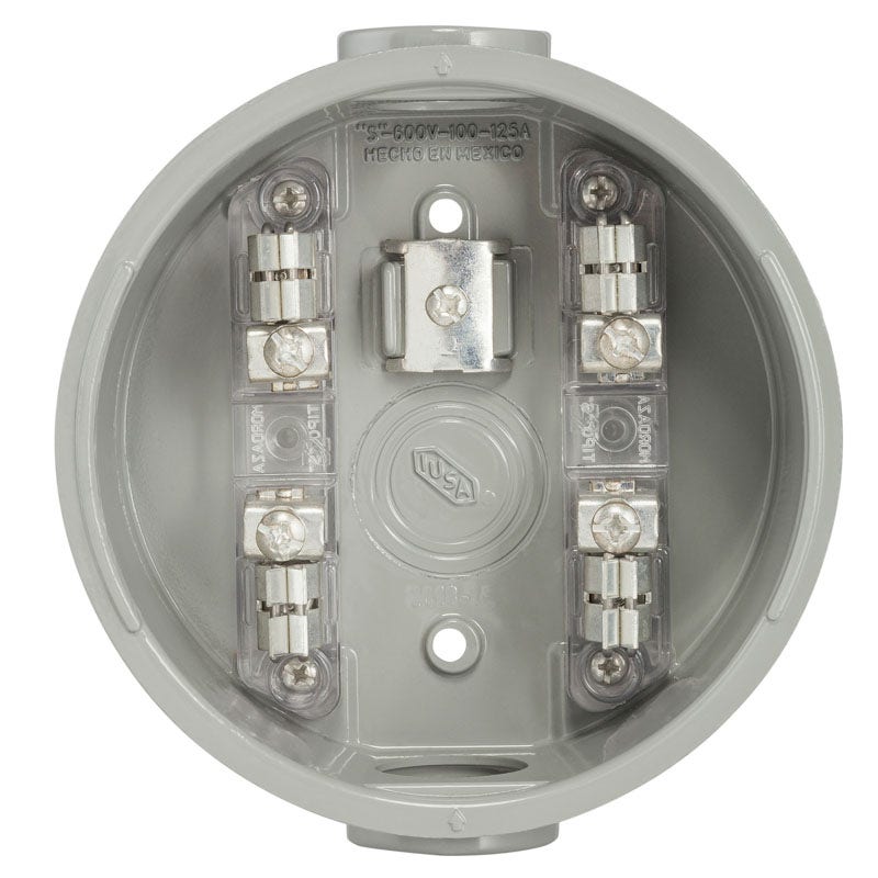 IUSA - Base medidor de luz, 4 terminales de latón