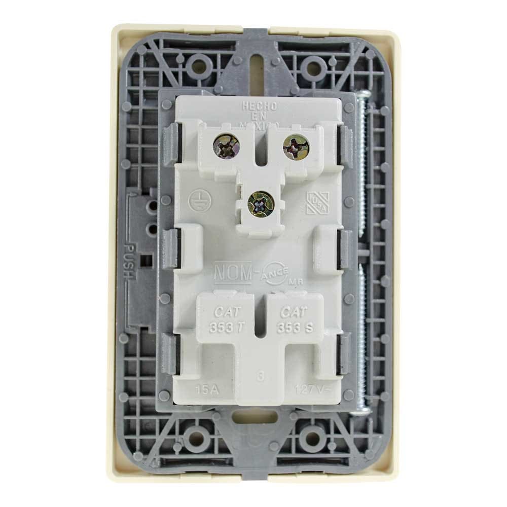 IUSA - Placa tradizione con tomacorriente duplex color marfil