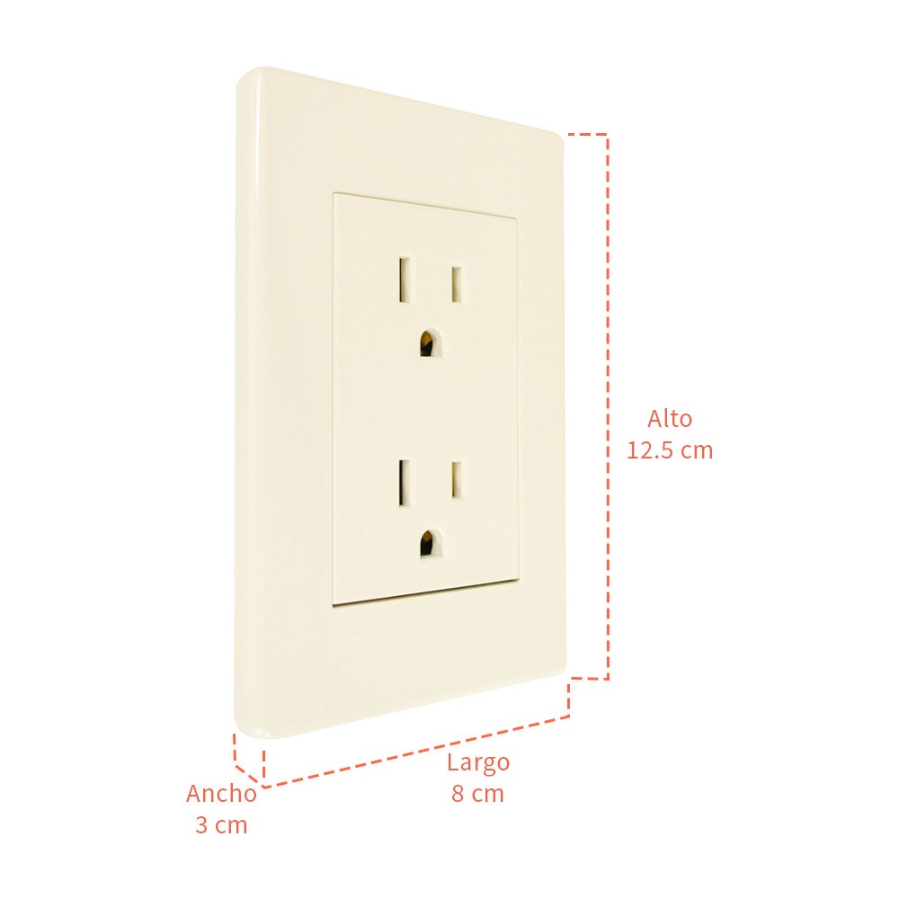 IUSA - Placa tradizione con tomacorriente duplex color marfil
