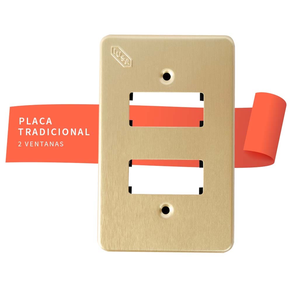 IUSA - Placa tradizione de aluminio, 2 ventanas