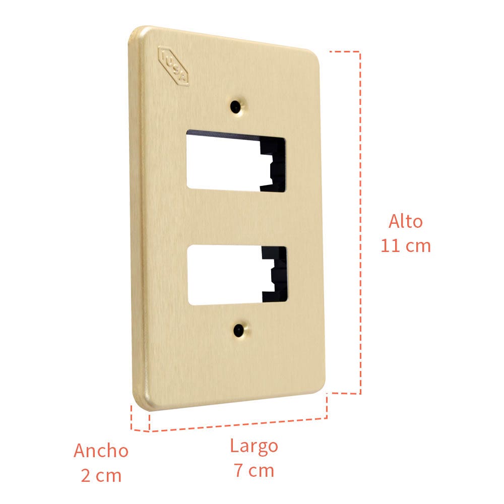 IUSA - Placa tradizione de aluminio, 2 ventanas