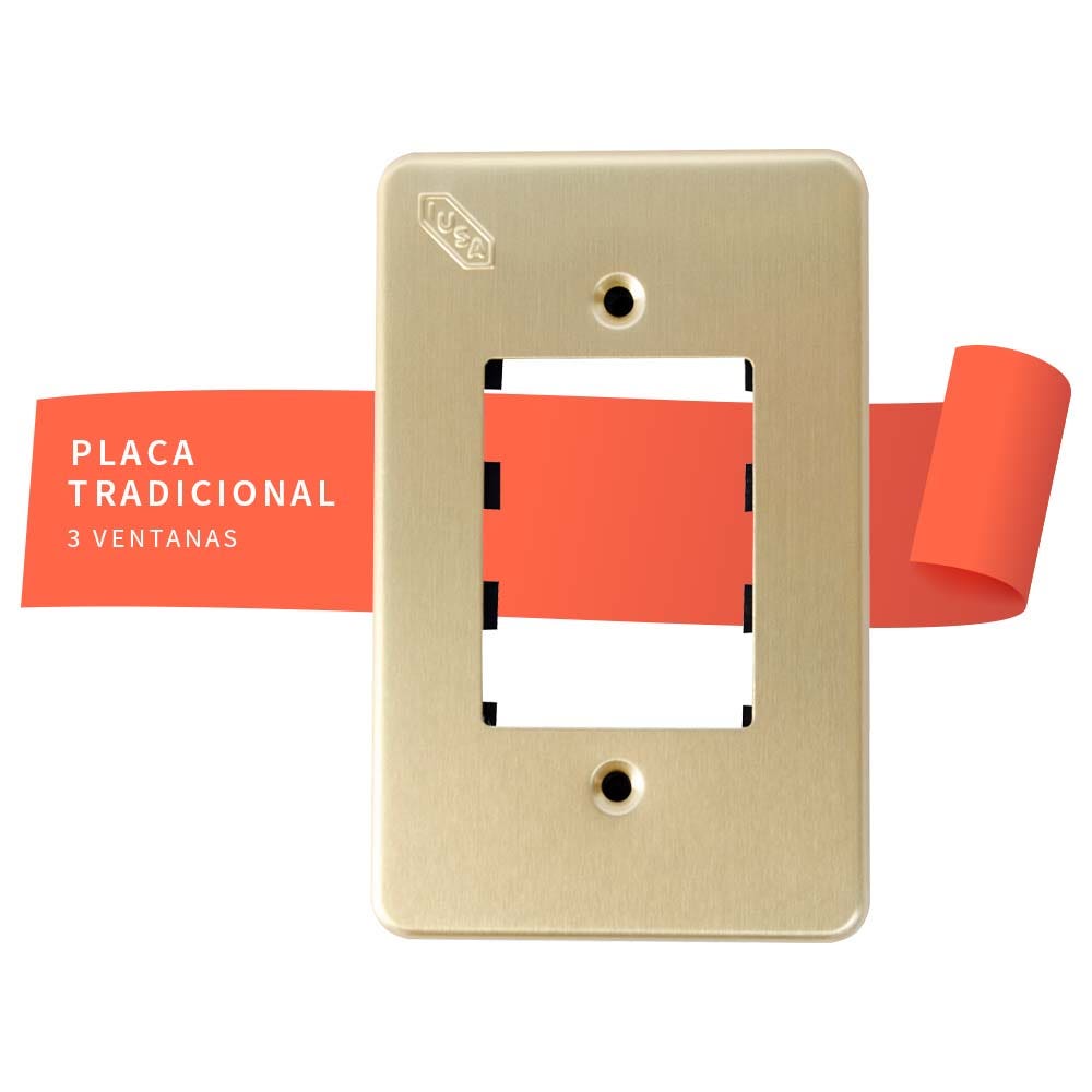 IUSA - Placa tradizione de aluminio, 3 ventanas