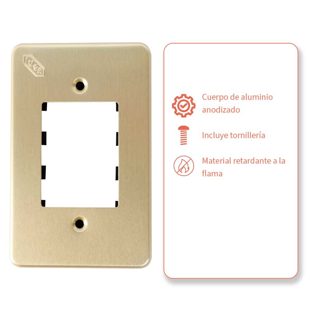 IUSA - Placa tradizione de aluminio, 3 ventanas