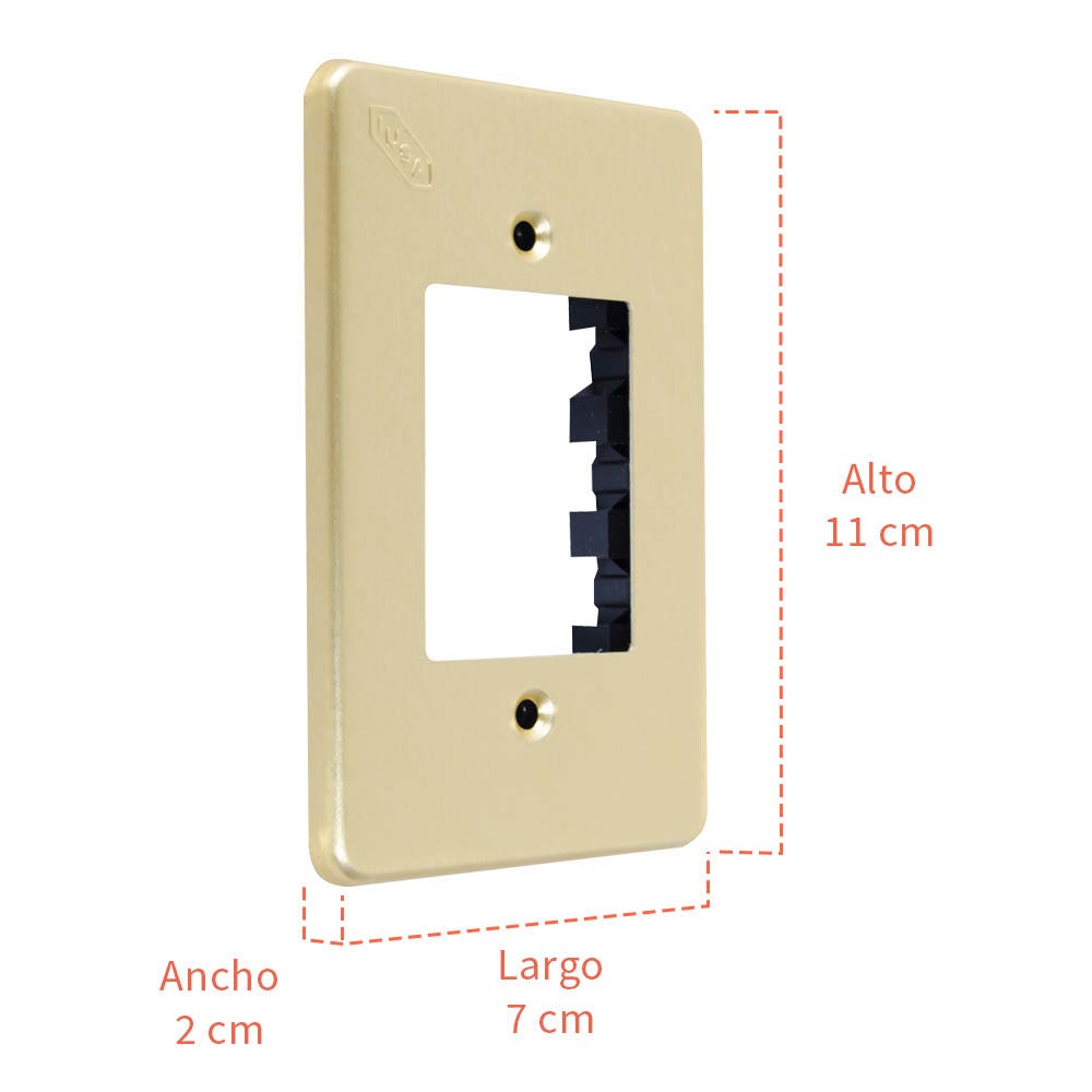 IUSA - Placa tradizione de aluminio, 3 ventanas