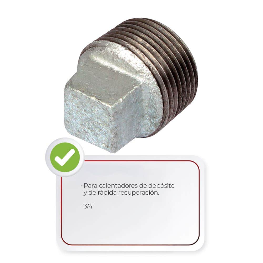 IUSA - Tapón macho para calentador de agua 3/4"
