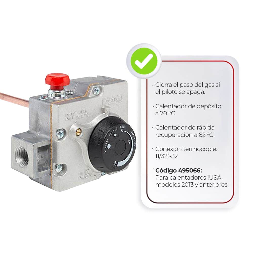 IUSA - Termostato automático para calentador 1/2" NPT-3/16" (24UNS)
