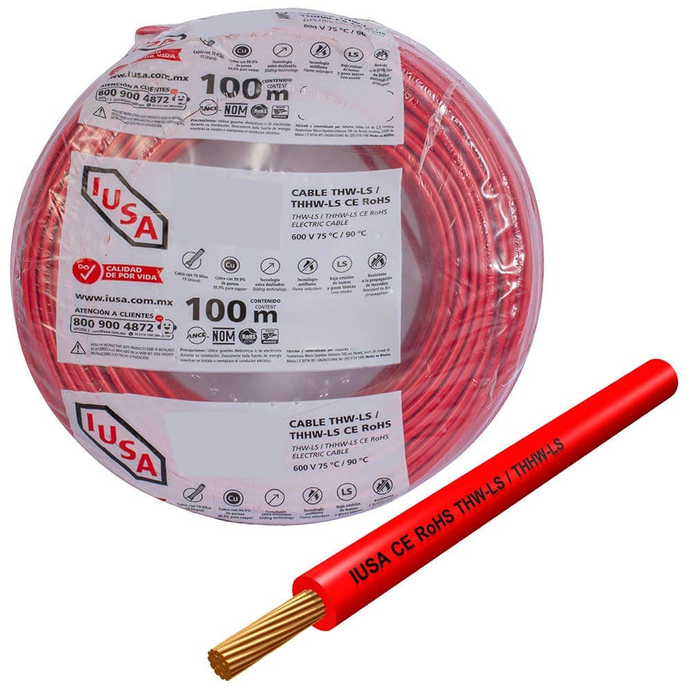IUSA - IUSA Cable Dual THW-LS/THHW-LS, 14 AWG, Cert. RoHS, Empaque Rojo