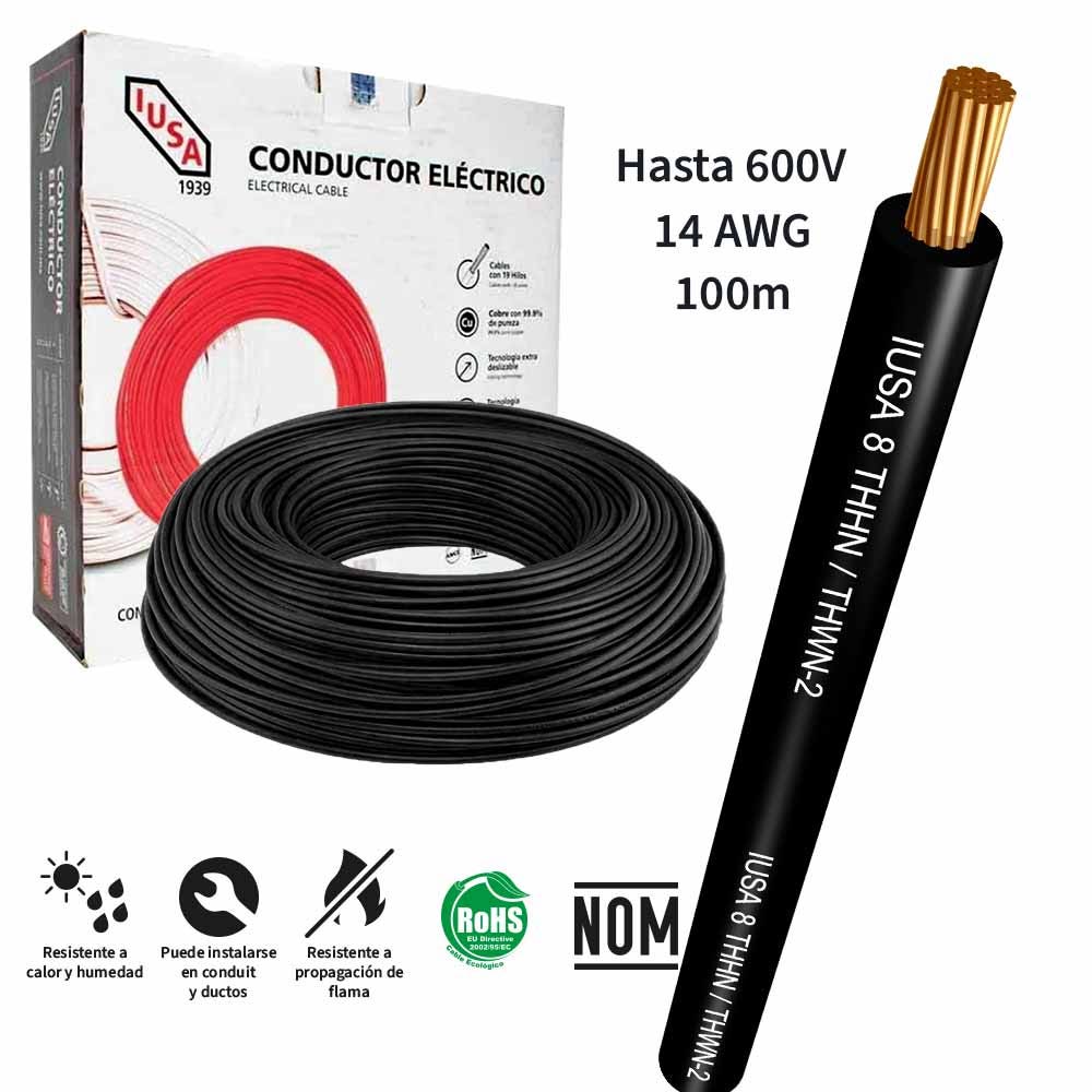 IUSA - Cable THW-LS/THHW-LS CE RoHS 14 AWG IUSA, en caja color negro